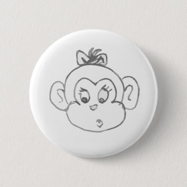 Monkey Girl 6 Cm Round Badge (Front)