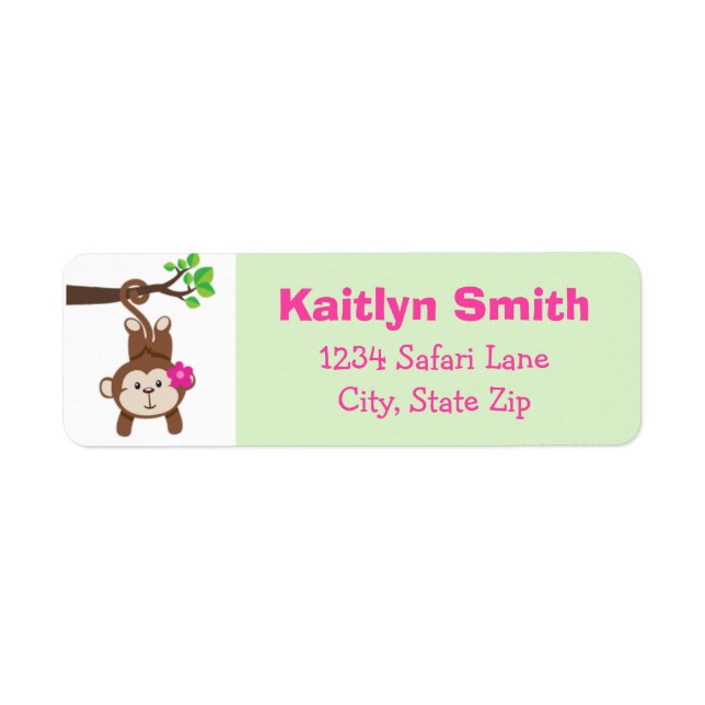 Monkey Girl Return Address Label (Front)