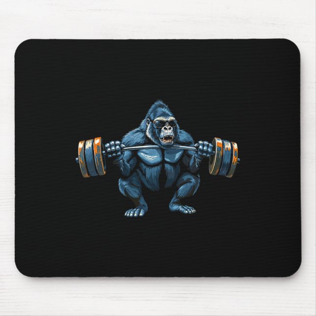 Monkey Gorilla Bodybuilding Muscles Fitness Gym 1  Mouse Pad (Front)