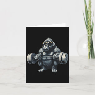 Monkey Gorilla Bodybuilding Muscles Fitness Gym  Card