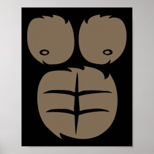 Monkey Gorilla Costume Tee Animal Belly Fancy Dres Poster