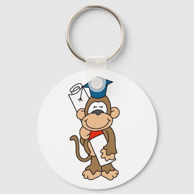 Monkey Graduate Tshirts and Gifts Key Ring (Front)