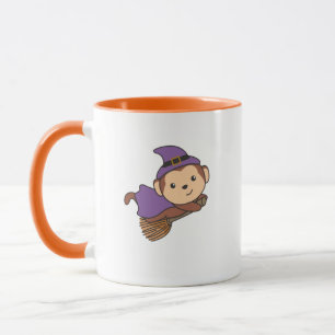 Monkey Halloween Witch Kids Witch Costume Mug