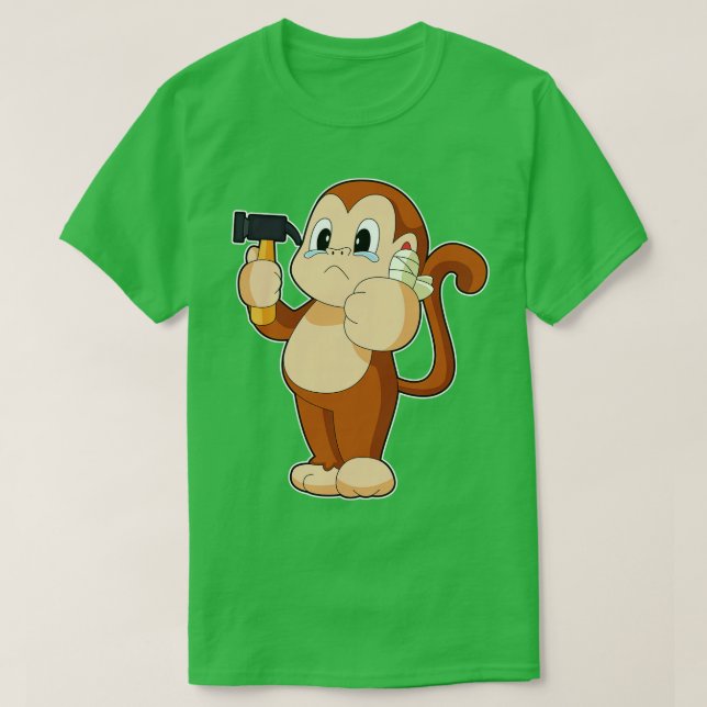 Monkey Handyman Hammer T-Shirt (Design Front)
