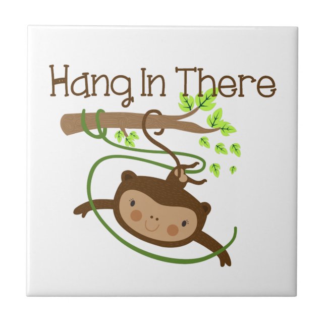 Monkey Hang in There Tile (Front)