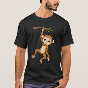 Monkey Hanging On Branch Ape Monkey T-Shirt