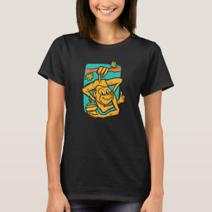 Monkey hanging on the branch in colourful for fore T-Shirt