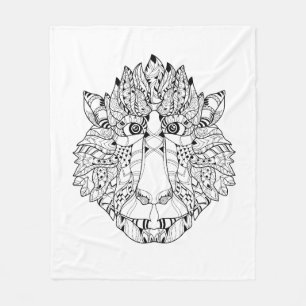 Monkey Head Doodle Fleece Blanket