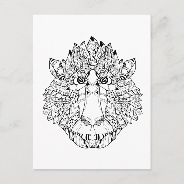 Monkey Head Doodle Postcard (Front)