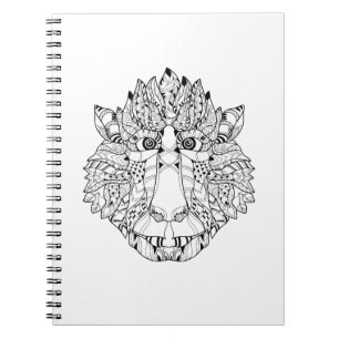 Monkey Head Doodle Spiral Notebook