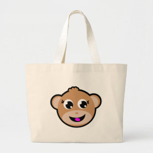 monkey head. large tote bag