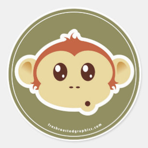 Monkey head sticker