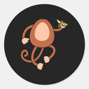 Monkey Holding Banana Costume Fun Easy Halloween G Classic Round Sticker