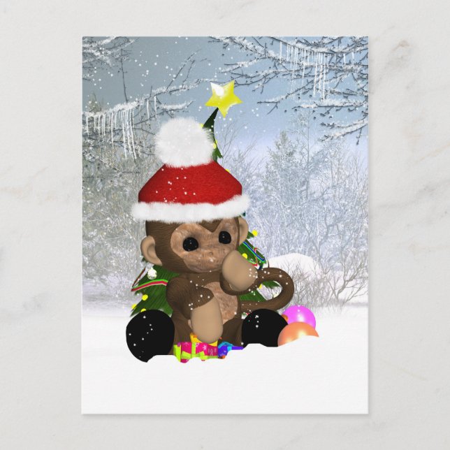 Monkey Holiday Postcard - Cute Monkey Postcard (Front)