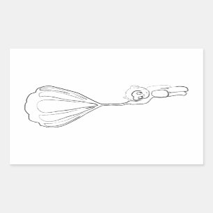 monkey hot air balloon ink rectangular sticker