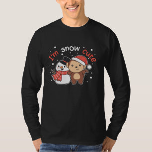 Monkey I Love You Snow Much Snowman Pun T-Shirt
