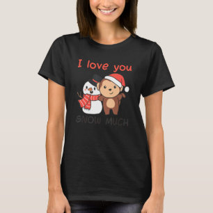 Monkey I Love You Snow Much Snowman Pun T-Shirt