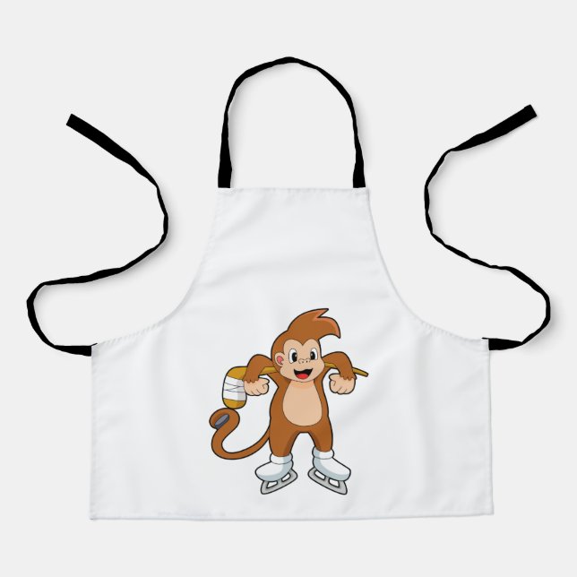 Monkey Ice hockey Ice hockey stick Apron (Front)