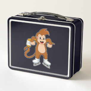Monkey Ice hockey Ice hockey stick Metal Lunch Box