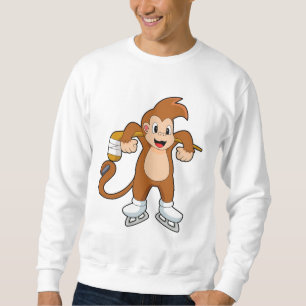 Monkey Ice hockey Ice hockey stick Sweatshirt