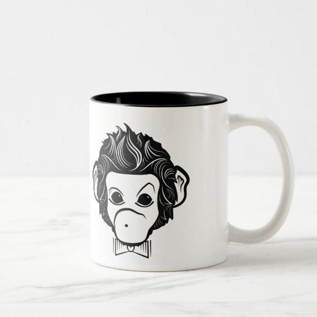 monkey identica Two-Tone coffee mug (Right)