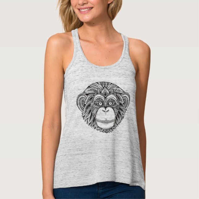 Monkey Illustartion Doodle Singlet (Front)