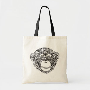 Monkey Illustartion Doodle Tote Bag