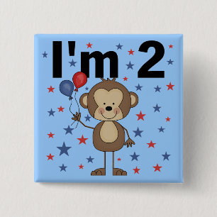 Monkey I'm 2 Tshirts and Gifts 15 Cm Square Badge