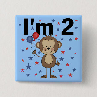 Monkey I'm 2 Tshirts and Gifts 15 Cm Square Badge