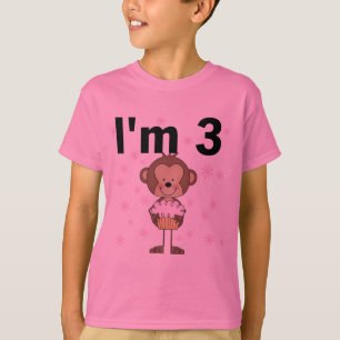 Monkey I'm 3 Birthday Tshirts and Gifts