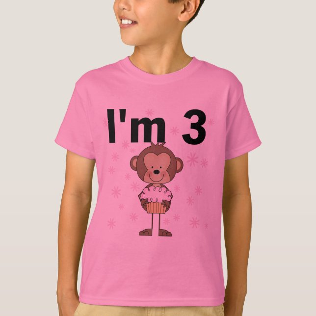 Monkey I'm 3 Birthday Tshirts and Gifts (Front)