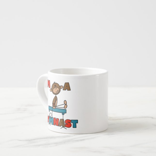Monkey I'm a Gymnast Espresso Cup (Front Left)