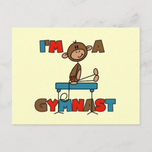Monkey I'm a Gymnast Postcard