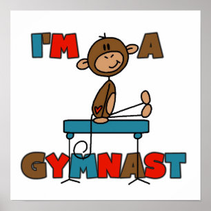 Monkey I'm a Gymnast Poster