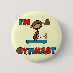 Monkey I'm a Gymnast T-shirts and Gifts 6 Cm Round Badge