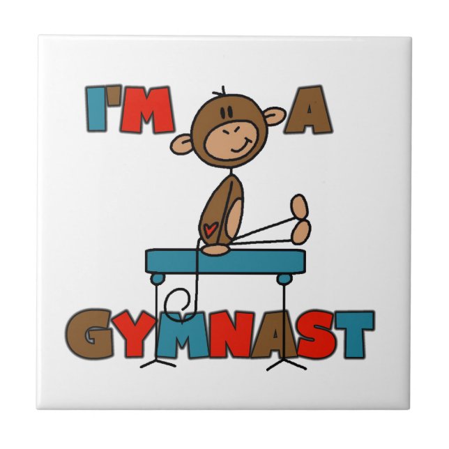 Monkey I'm a Gymnast Tile (Front)