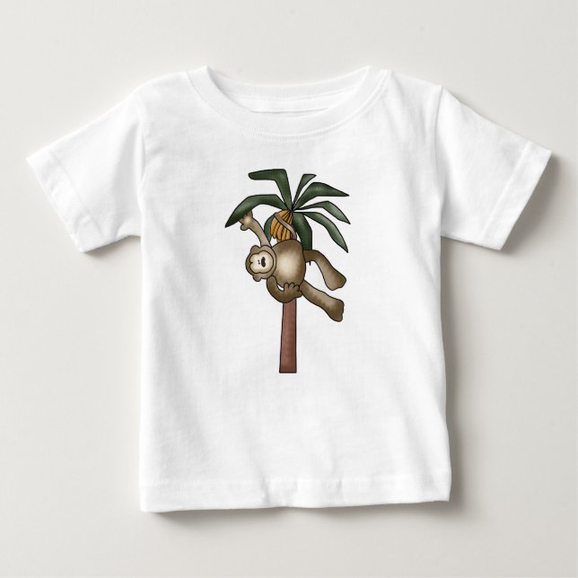 Monkey in Banana Tree Baby T-Shirt (Front)