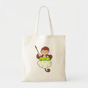 Monkey in Cross legged on Clouds Tote Bag