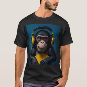 Monkey in HEADPHONES T-Shirt