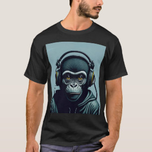 Monkey in Headphones T-Shirt