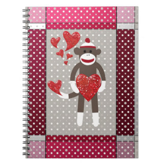Monkey in love. spiral notebook