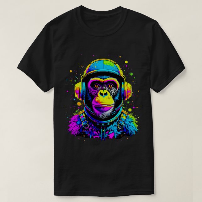 Monkey in Space Suit T-Shirt (Design Front)