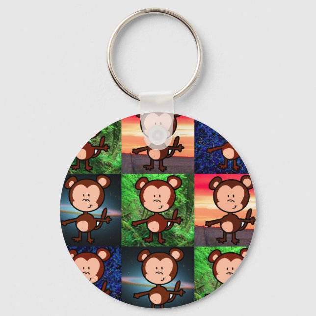 Monkey in the Middle Apps 3x3 keychain (Front)