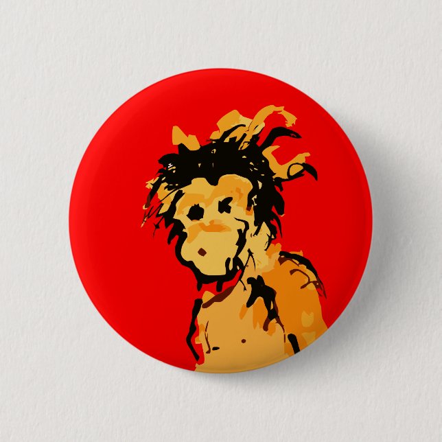monkey ink 6 cm round badge (Front)