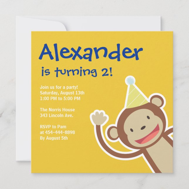 Monkey Invitations (Front)