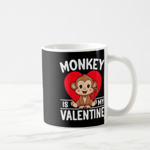 Monkey Is My Valentine Heart Cute Monkey Coffee Mug