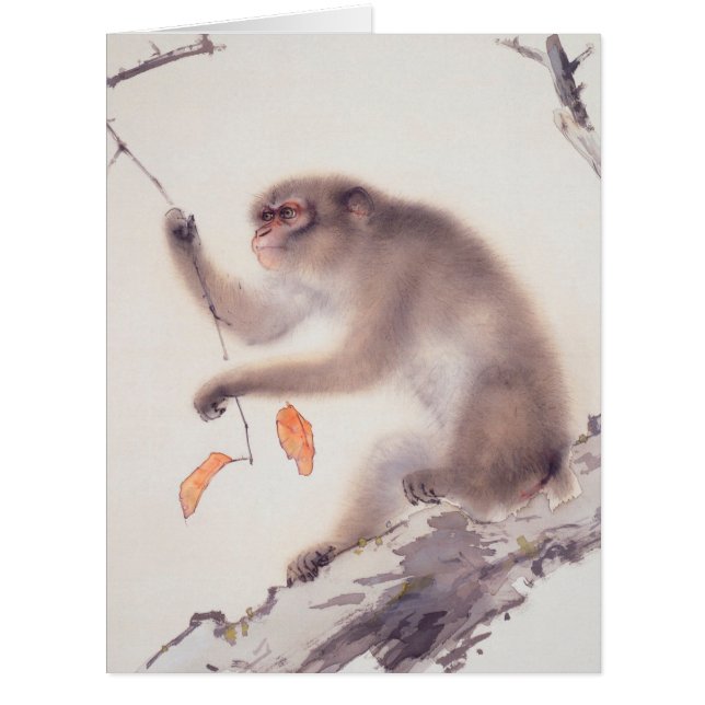 Monkey Japanese Painting Chinese Zodiac Big Card (Front)