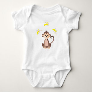 Monkey Juggling Bananas Jungle Animal Baby Bodysuit