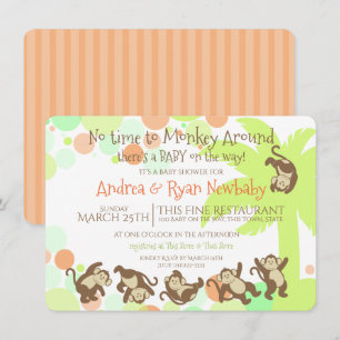 Monkey Jungle Baby Shower Invitation