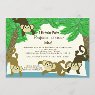 Monkey Jungle Birthday Invitation